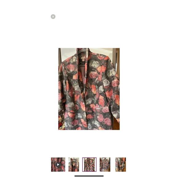 Logo by Lavish Women’s Blazer Jacket Floral Print Long Sleeve Dressy Evening M - Picture 5 of 7